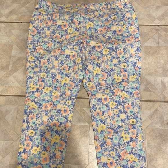 Q womens Woman Within casual floral stretch plus size denim pants 22P - Picture 2 of 4